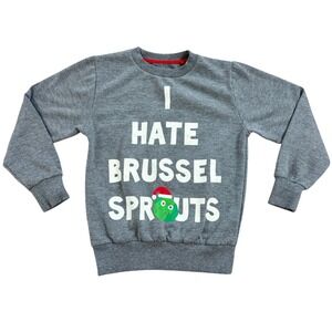 Matalan Kids Gray I Hate Brussel Sprouts Christmas Sweatshirt Age 8-9 Years